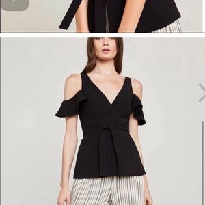 BCBGMaxAzria Black Cold Shoulder Blouse